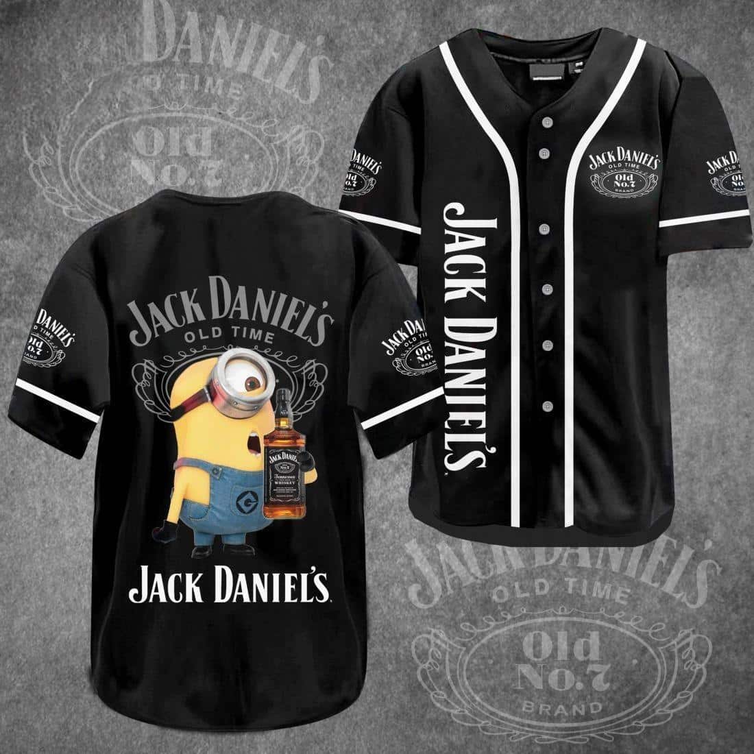 Minion Loves Jack Daniels Baseball Jersey Gift For Whiskey Fans