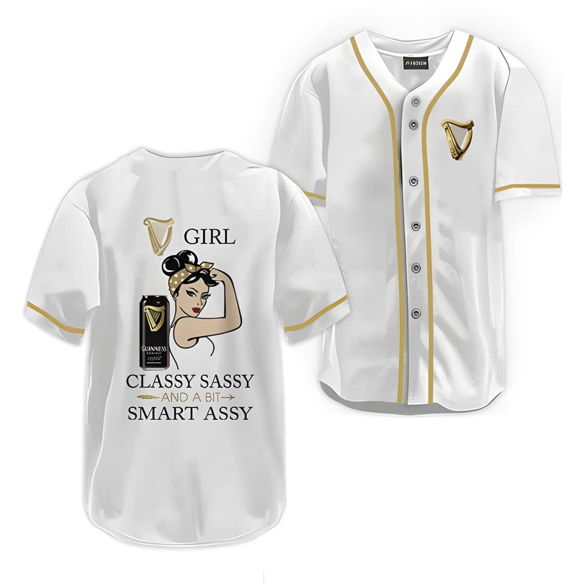 Guinness Beer Baseball Jersey Classy Sassy And A Bit Smart Assy Gift For Beer Lovers