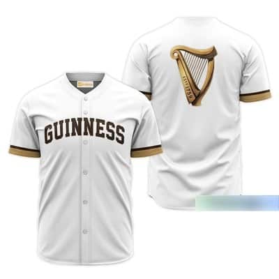 White Guinness Beer Baseball Jersey Gift For Beer Lovers