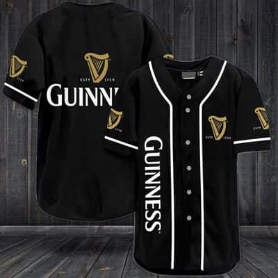 Basic Black Guinness Beer Baseball Jersey Gift For Baseball Fans