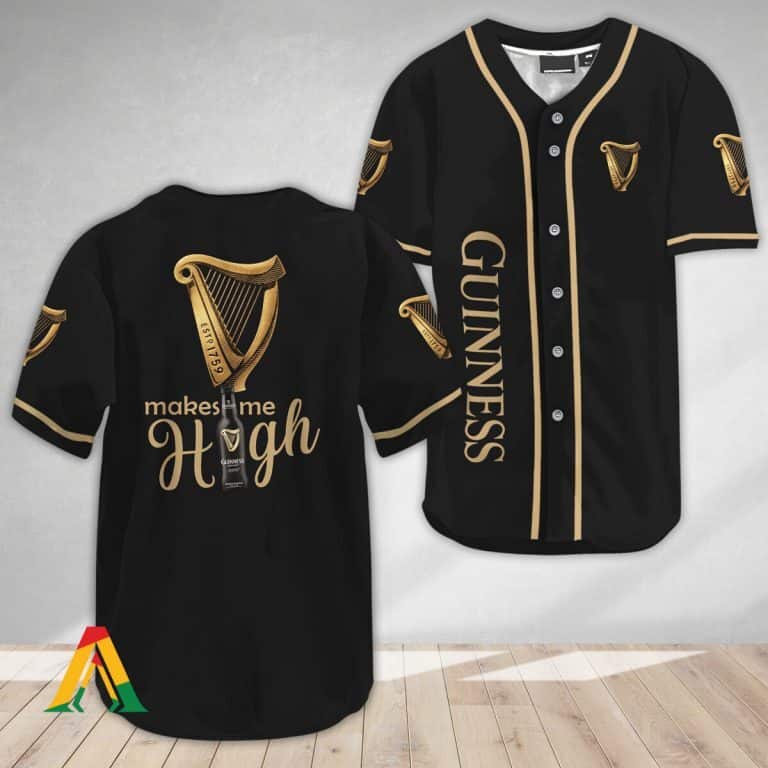 Guinness Beer Baseball Jersey Make Me High Beer Lover Gift