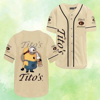 Minions Loves Vodka Tito's Baseball Jersey Gift For Best Friend
