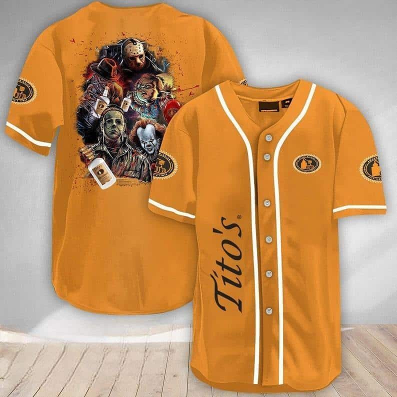 Tito’s Baseball Jersey Halloween Horror Characters Gift For Vodka Lovers