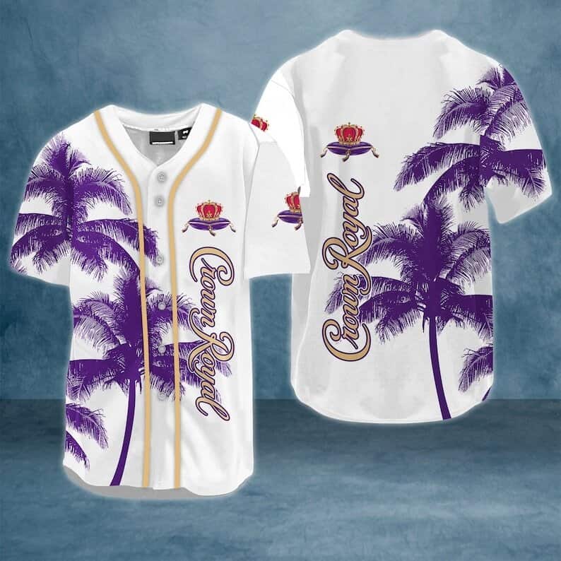Vintage Crown Royal Baseball Jersey Palm Tree Gift For Whisky Lovers