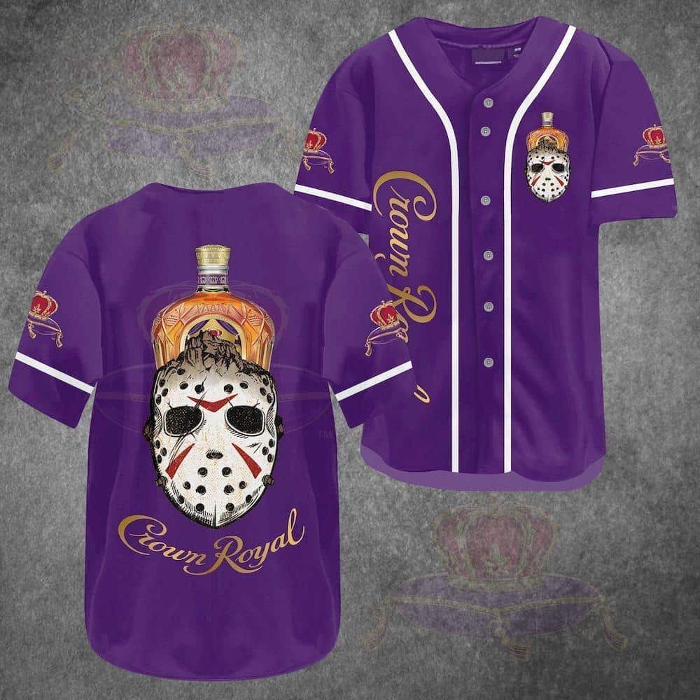 Purple Crown Royal Baseball Jersey Jason Voorhees Gift For Whiskey Lovers