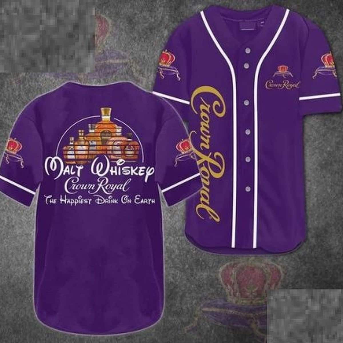 Crown Royal Baseball Jersey Whiskey The Happiest Drink On Earth Gift For Wine Lovers