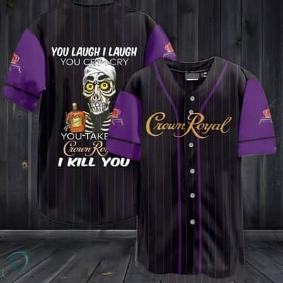 Skull Crown Royal Baseball Jersey Skeleton Gift For Wine Lovers