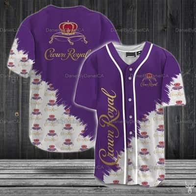 White And Purple Crown Royal Baseball Jersey Gift For Sport Lovers