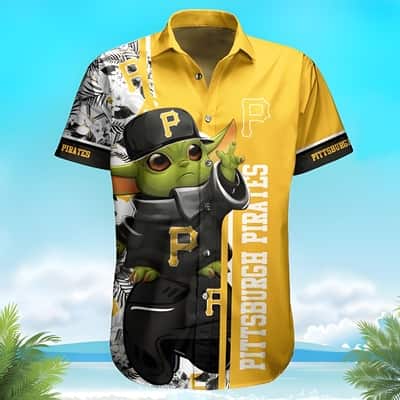 MLB Pittsburgh Pirates Hawaiian Shirt Baby Yoda Loves Pineapples And Tropical Flowers Pattern Aloha Thoughtful Gift For Friends