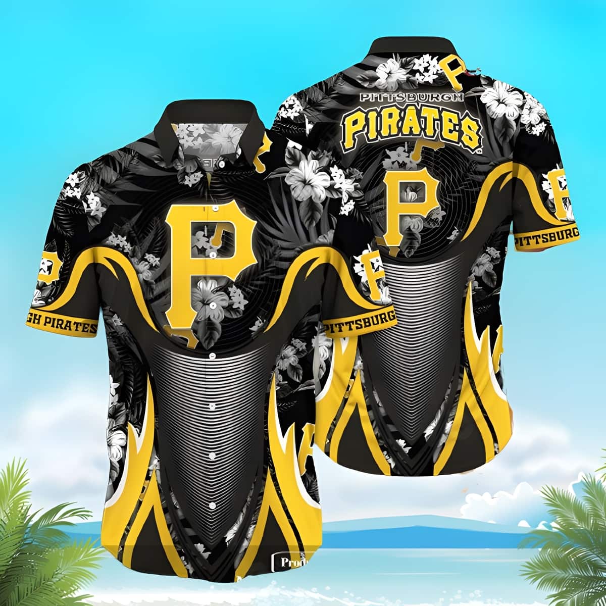 Summer Aloha MLB Pittsburgh Pirates Hawaiian Shirt Aloha Tropical Flower And Simple Curve Pattern Summer Beach Lovers Gift