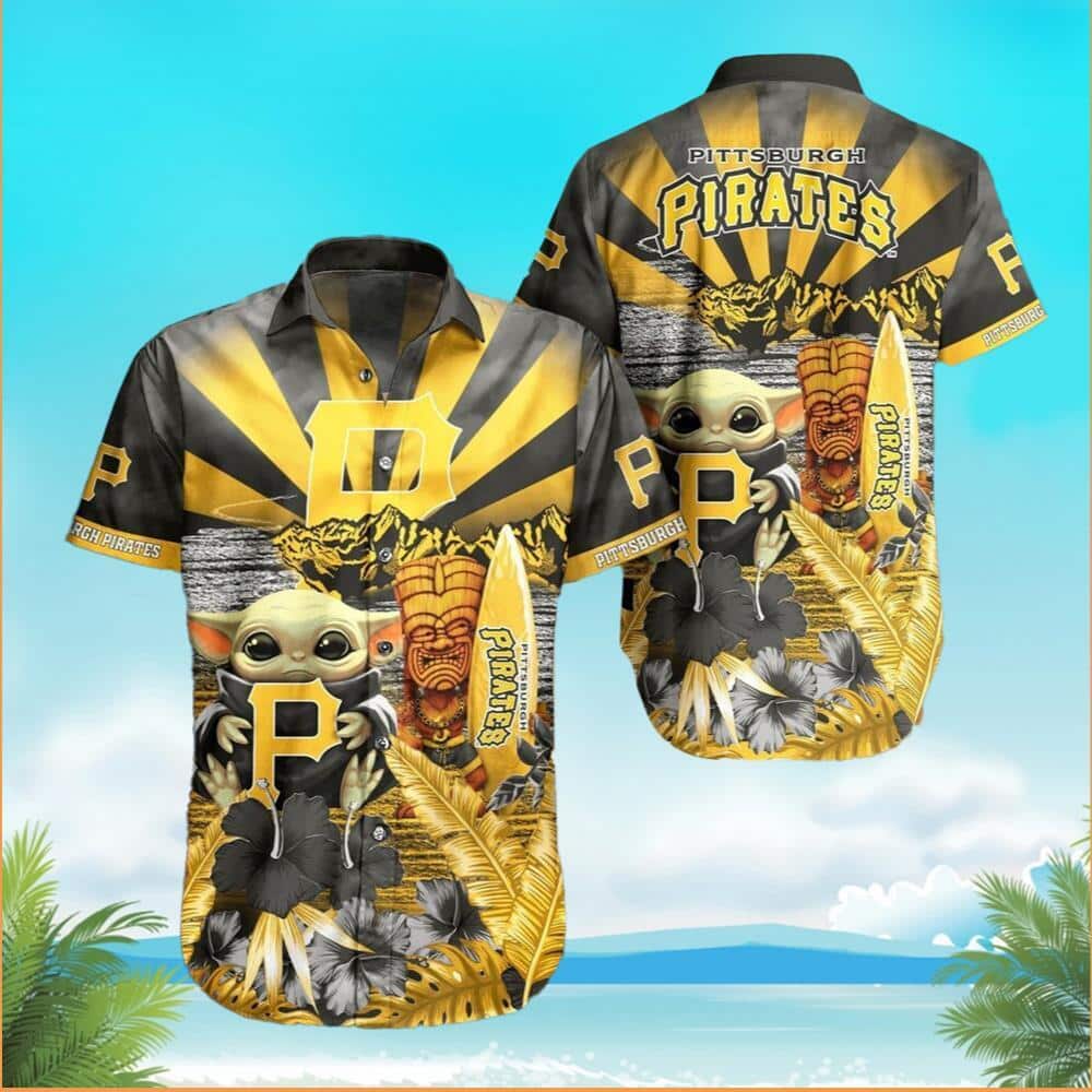 Baby Yoda Star Wars MLB Pittsburgh Pirates Hawaiian Shirt Beach Gift For Friend