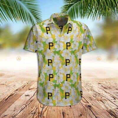 Summer Aloha MLB Pittsburgh Pirates Hawaiian Shirt White Hibiscus Flower And Fern Leaves Plant Pattern Attractive Gift For Fans