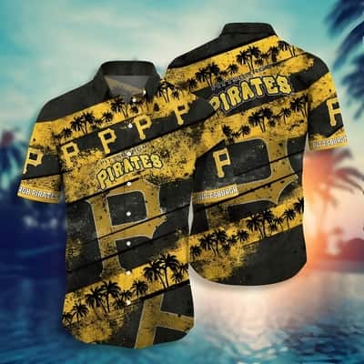 Vintage Aloha MLB Pittsburgh Pirates Hawaiian Shirt Tropical Palm Trees Pattern With A Slanting Style Aloha Gift For Sport Clubs