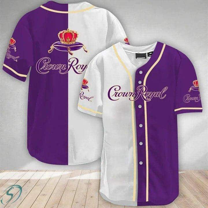 White And Purple Split Crown Royal Baseball Jersey Gift For Sport Lovers