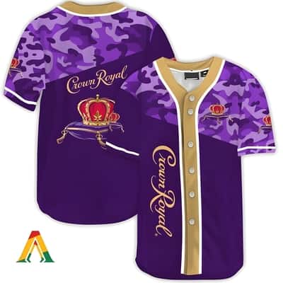 Purple Camouflage Crown Royal Baseball Jersey Gift For Sport Lovers