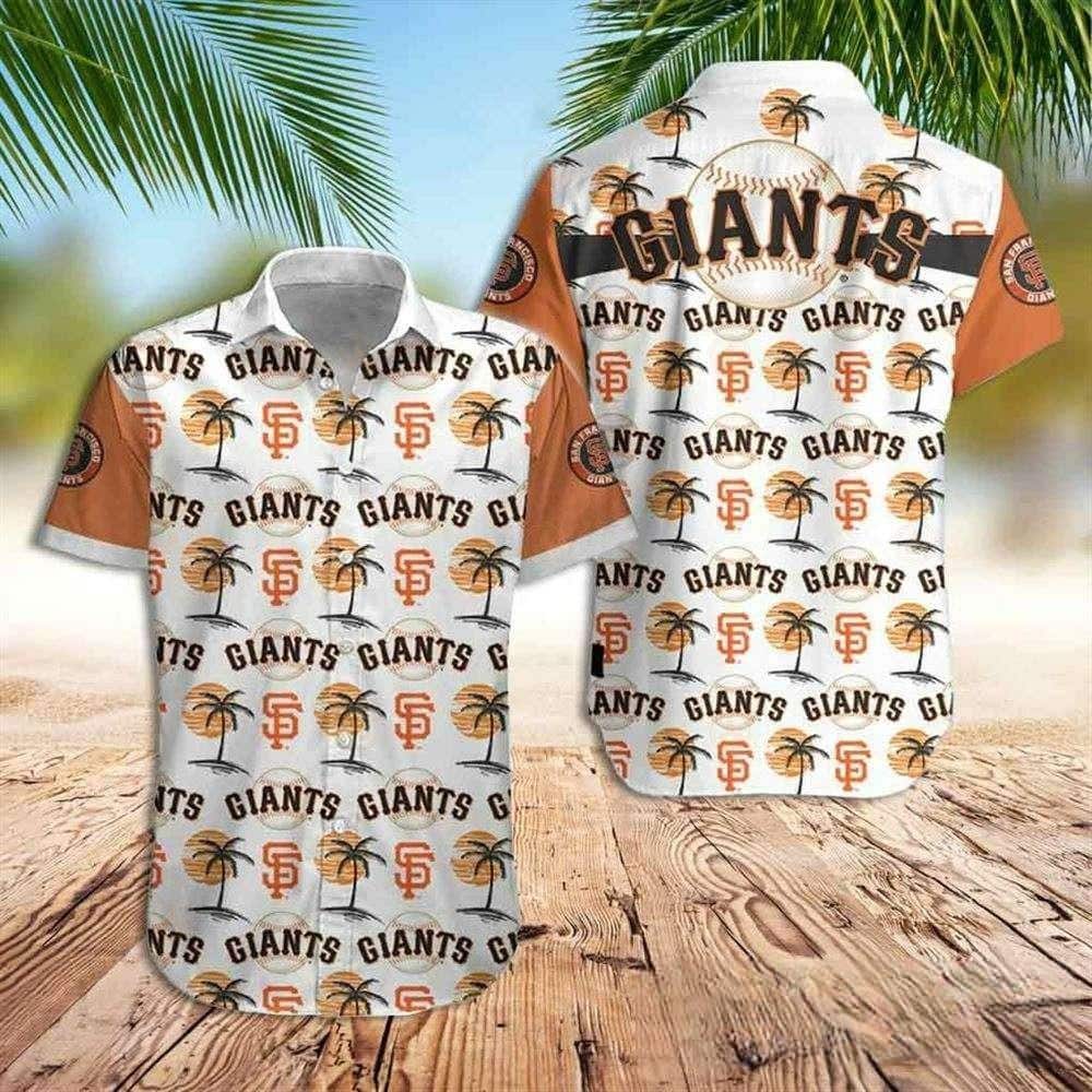 Simple MLB San Francisco Giants Hawaiian Shirt Tropical Palm Trees Pattern Printed Horizontally Gift For Hawaiian Beach Lovers