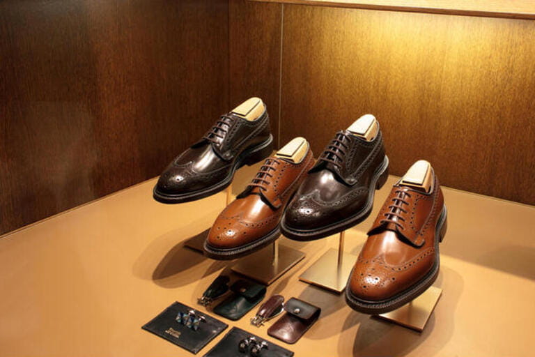 British Shoes on display, London, UK.