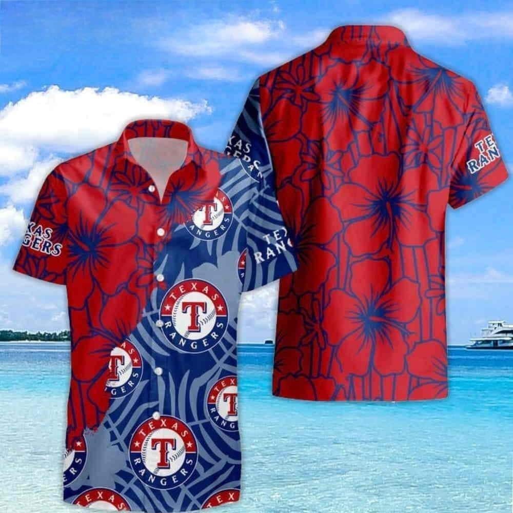 MLB Texas Rangers Hawaiian Shirt Tropical Floral Aloha Summer Gift