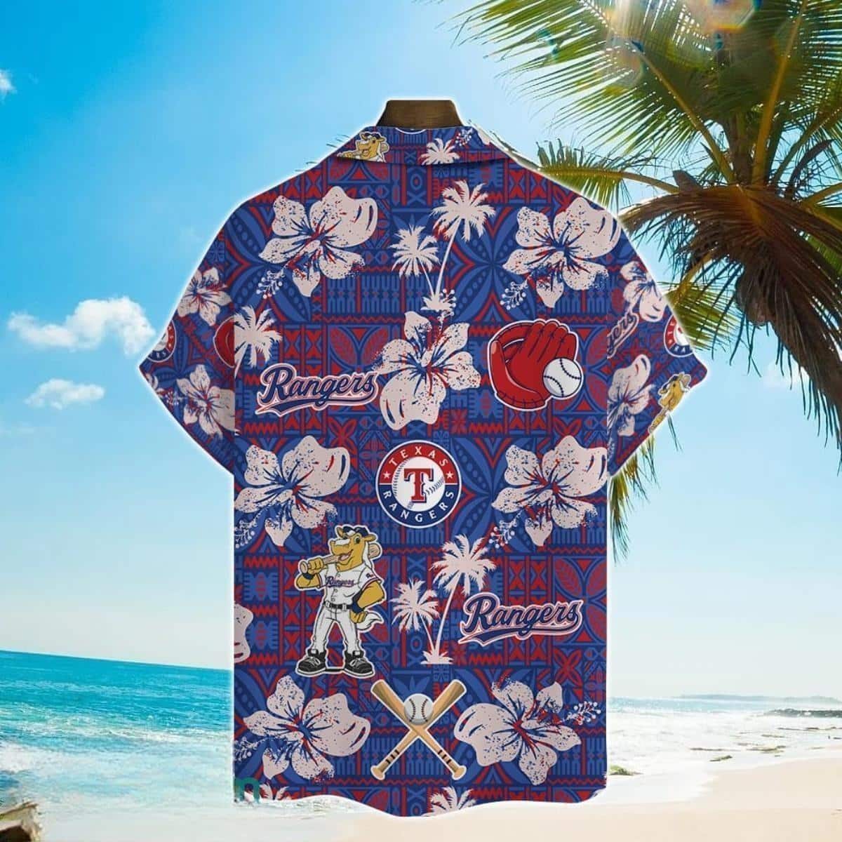 MLB Texas Rangers Hawaiian Shirt Vintage Aloha Hibiscus Flora Summer Gift