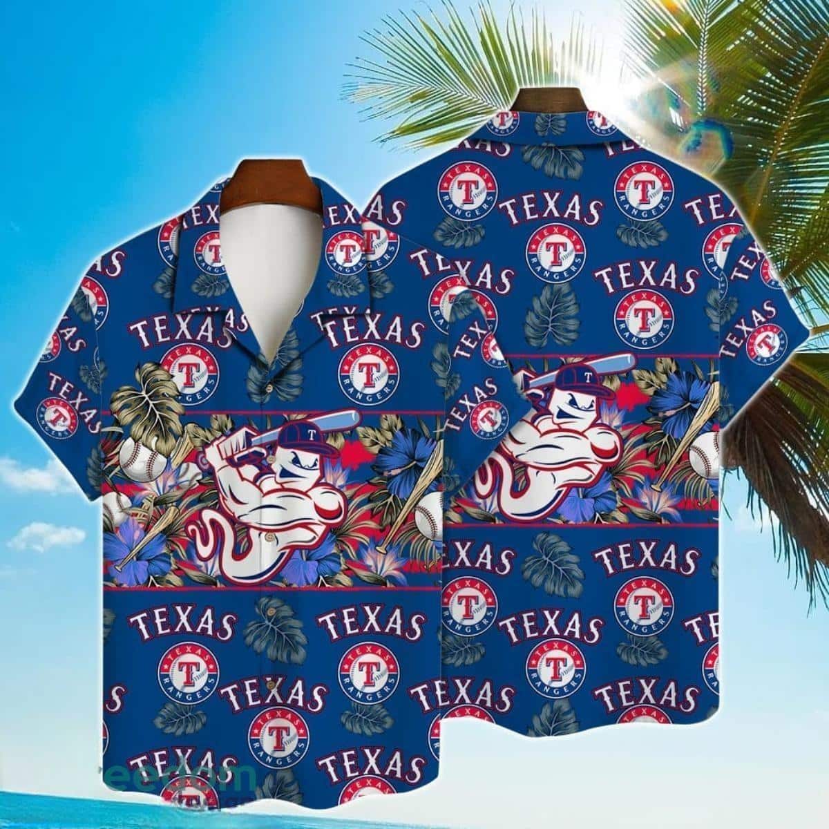 MLB Texas Rangers Hawaiian Shirt Aloha Mascot Trendy Summer
