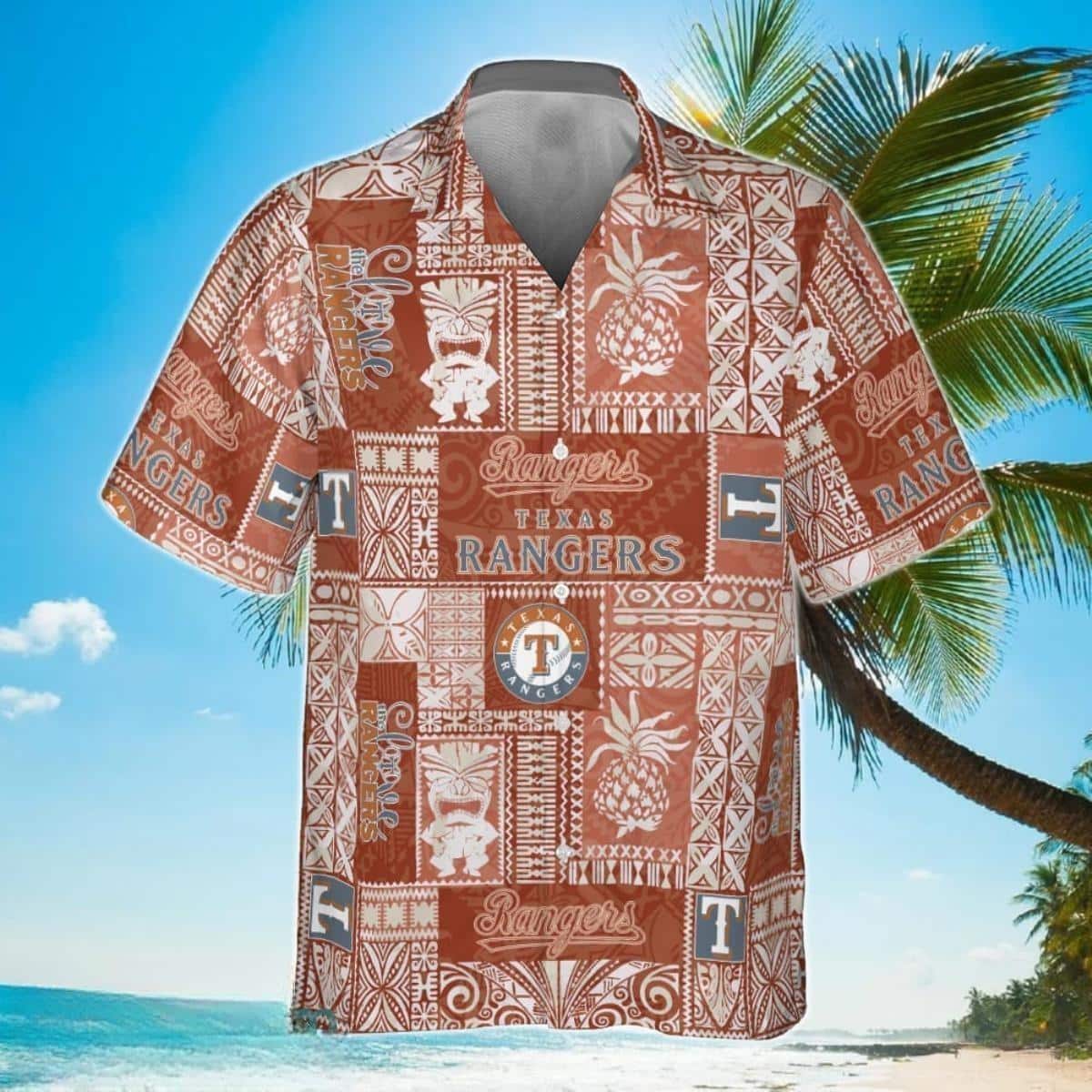 Vintage MLB Texas Rangers Hawaiian Shirt Aloha Symbol Practical Beach Gift