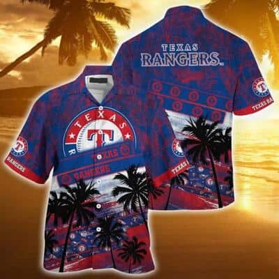 MLB Texas Rangers Hawaiian Shirt Aloha Palm Trees Vintage Summer Gift