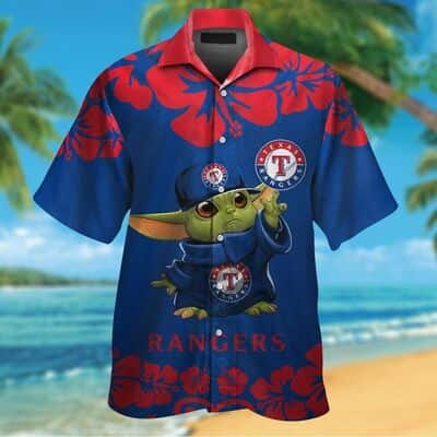 MLB Texas Rangers Hawaiian Shirt Baby Yoda Star Wars Cool Summer Gift