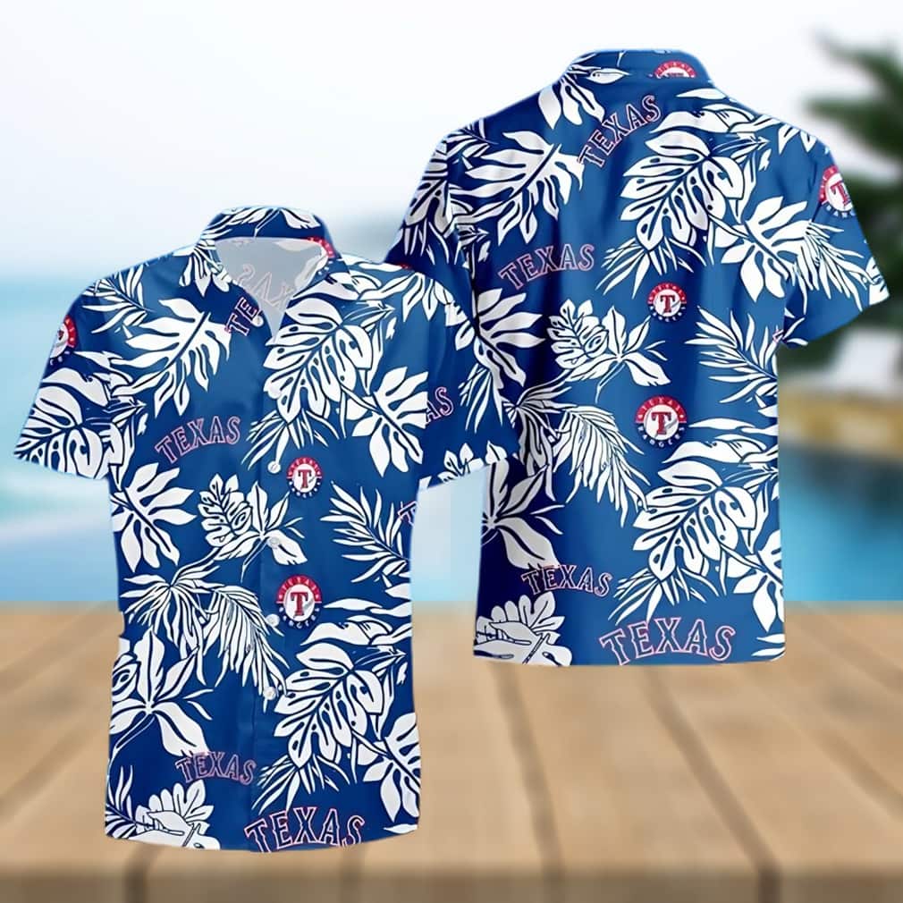 MLB Texas Rangers Hawaiian Shirt Aloha Palm Leaves Beach Lovers Gift