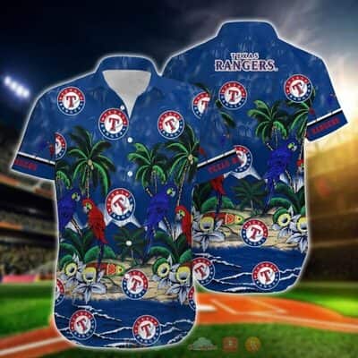 MLB Texas Rangers Hawaiian Shirt Aloha Flora And Fauna Beach Lovers Gift