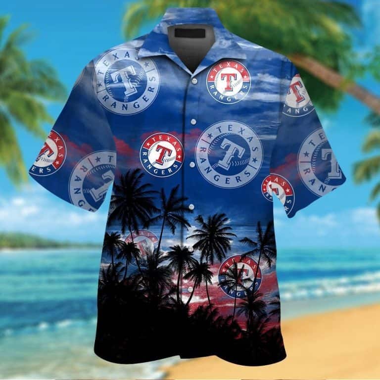 MLB Texas Rangers Hawaiian Shirt Vintage Aloha Landscape Beach Trip Gift