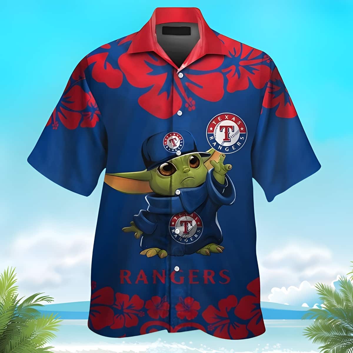 MLB Texas Rangers Hawaiian Shirt Baby Yoda Star Wars Baseball Fans Gift