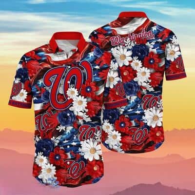 MLB Washington Nationals Hawaiian Shirt Colorful Tropical Blossom Beach Lovers Gift