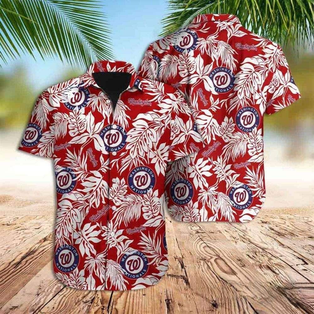 MLB Washington Nationals Hawaiian Shirt Tropical Leaves Trendy Summer Holiday Gift