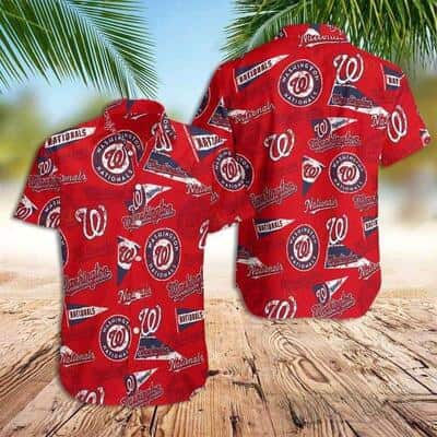 MLB Washington Nationals Hawaiian Shirt Multiple Logo Aloha Beach Lovers Gift