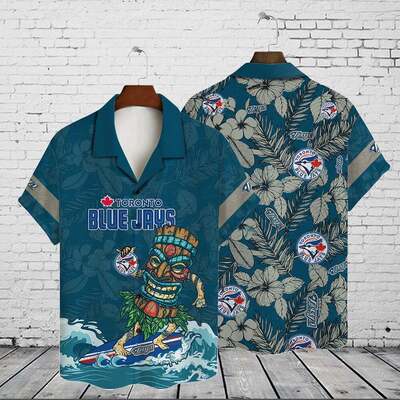MLB Toronto Blue Jays Hawaiian Shirt Aloha Mascot Summer Holiday Gift