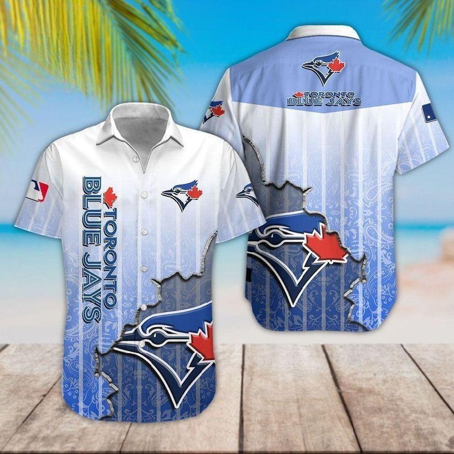 MLB Toronto Blue Jays Hawaiian Shirt Simple Stripe Gift For Baseball Players