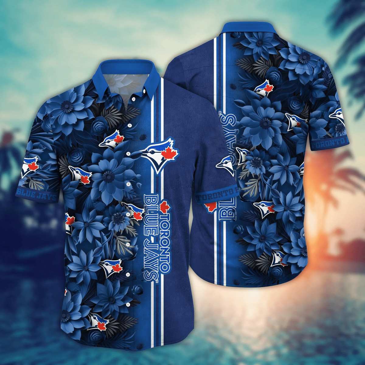 MLB Toronto Blue Jays Hawaiian Shirt Blue Tropical Forest Beach Lovers Gift