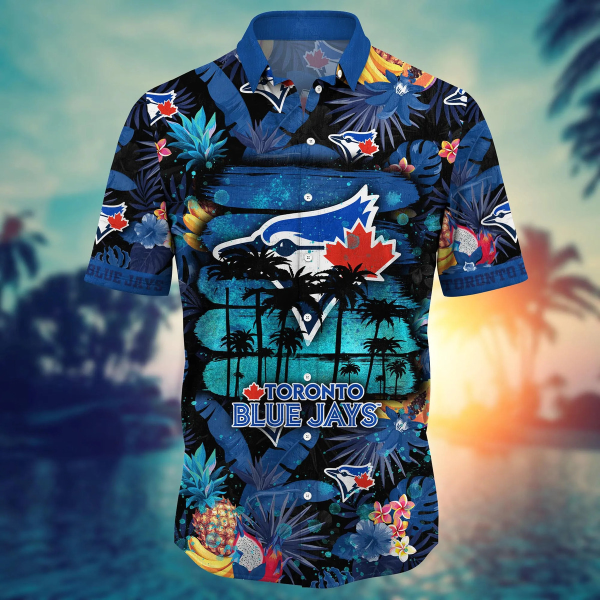 MLB Toronto Blue Jays Hawaiian Shirt Blue Tropical Forest Beach Lovers Gift