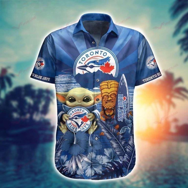 MLB Toronto Blue Jays Hawaiian Shirt Cute Baby Yoda Summer Holiday Gift