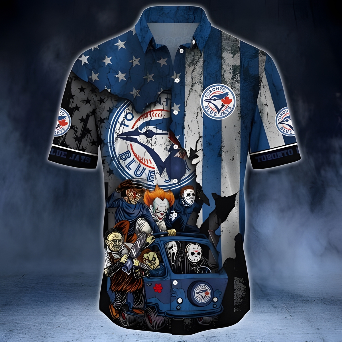MLB Toronto Blue Jays Hawaiian Shirt Horror Halloween Characters Gift For Fans
