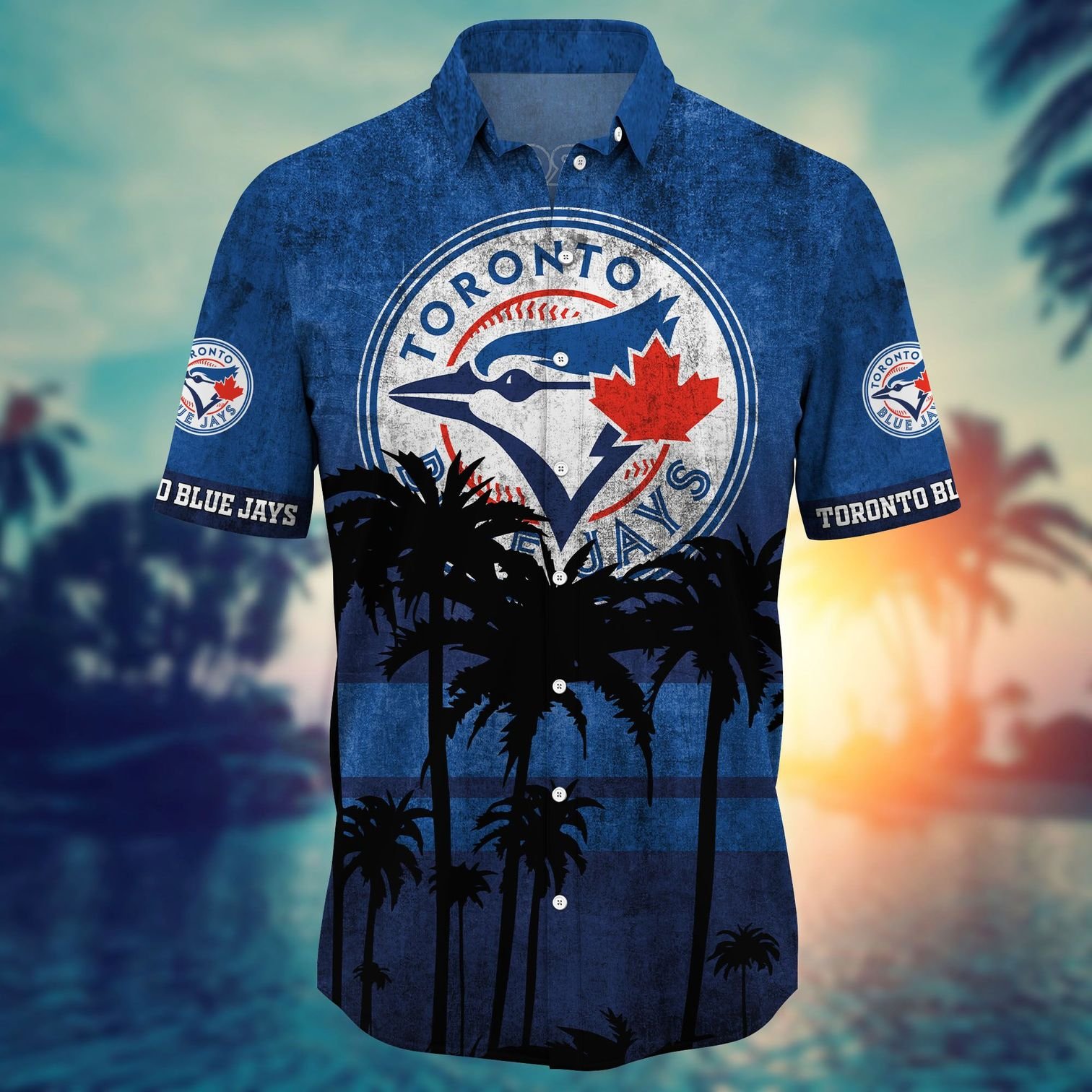Vintage MLB Toronto Blue Jays Hawaiian Shirt Aloha Sunset Beach Trip Gift