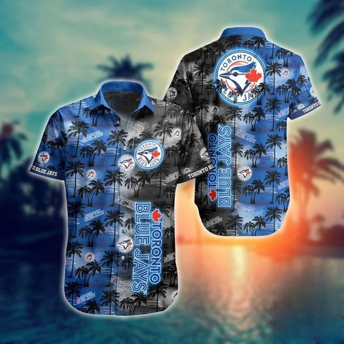 MLB Toronto Blue Jays Hawaiian Shirt Aloha Palm Trees Beach Lovers Gift