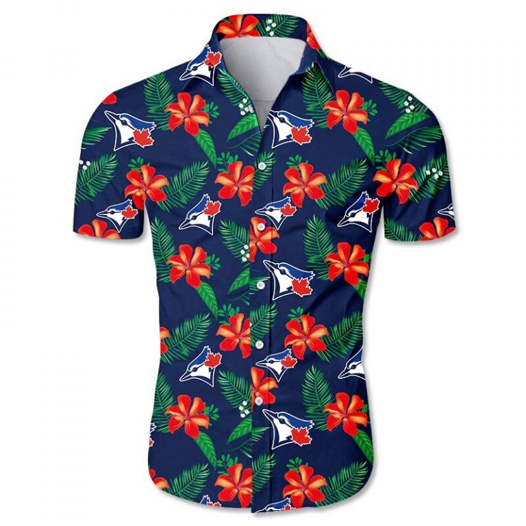 MLB Toronto Blue Jays Hawaiian Shirt Colorful Tropical Flora Summer Vacation Gift