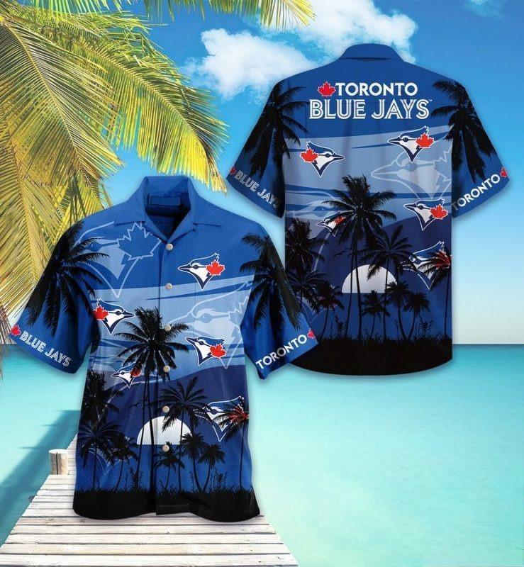 MLB Toronto Blue Jays Hawaiian Shirt Vintage Aloha Sunset Beach