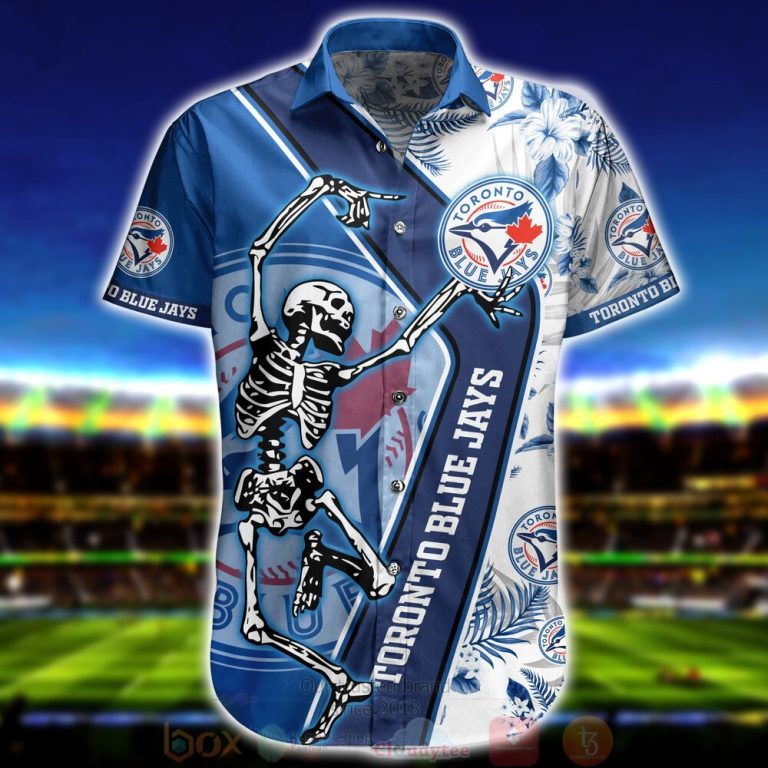 MLB Toronto Blue Jays Hawaiian Shirt Dancing Skeleton Funny Gift For Loyal Fans