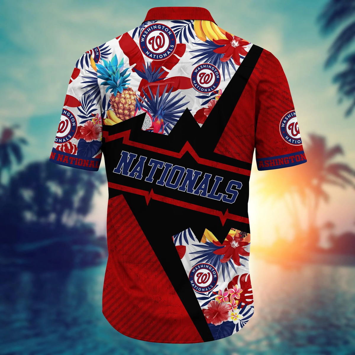 MLB Washington Nationals Hawaiian Shirt Aloha Tropical Flora Summer Lovers Gift