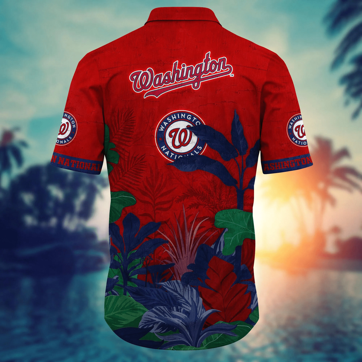 MLB Washington Nationals Hawaiian Shirt Tropical Plants Summer Holiday Gift