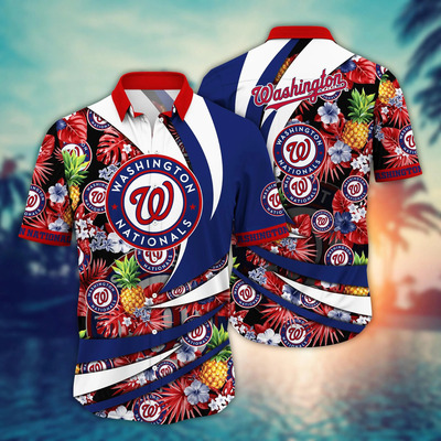 MLB Washington Nationals Hawaiian Shirt Tropical Pineapple Summer Lovers Gift