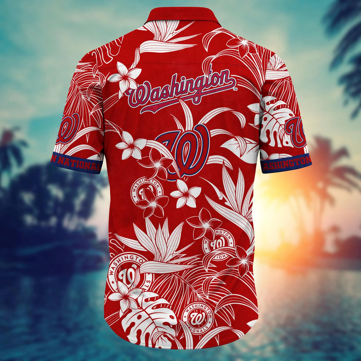 MLB Washington Nationals Hawaiian Shirt Tropical Flower Aloha Summer Lovers Gift