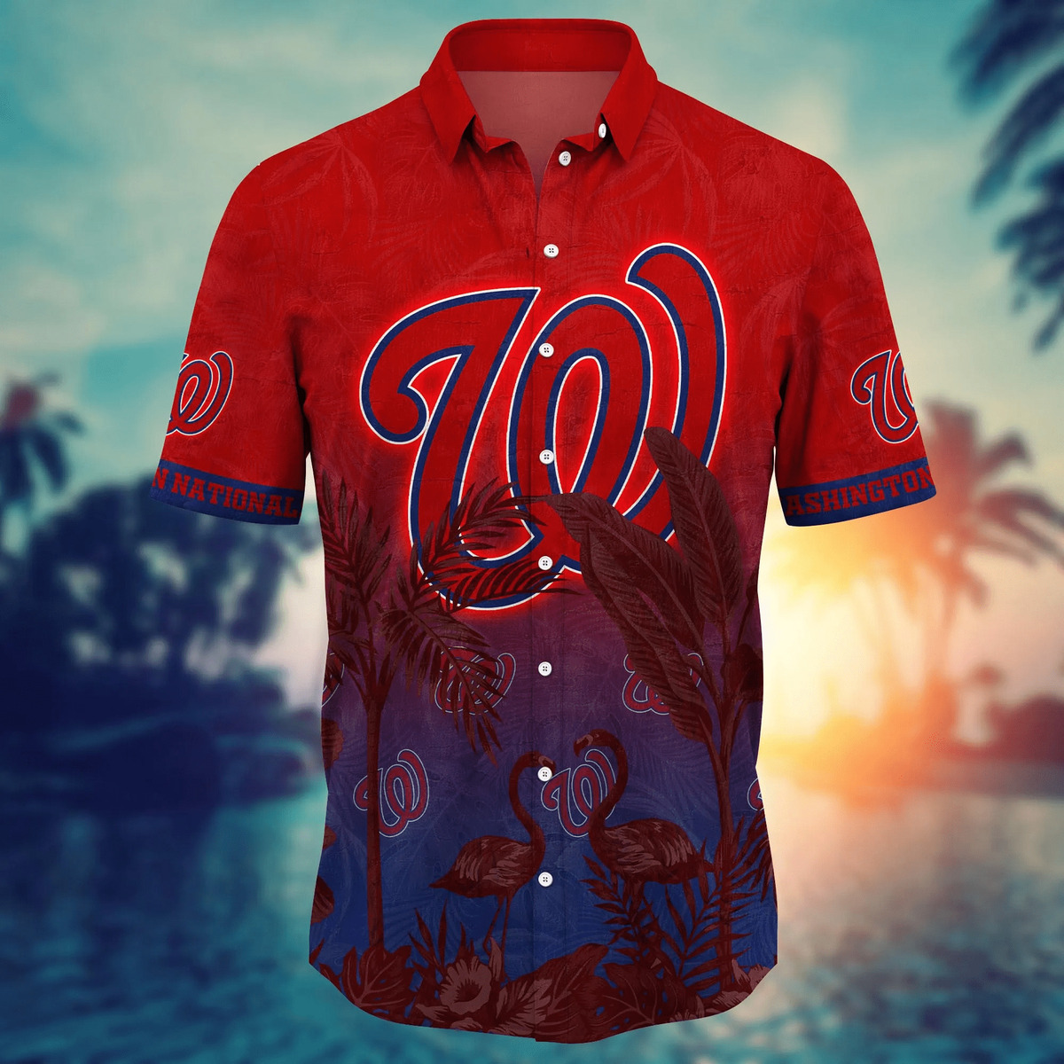 MLB Washington Nationals Hawaiian Shirt Aloha Flamingo Summer Lovers Gift